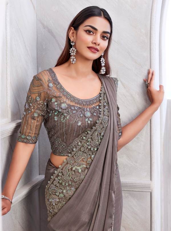 SILK SAREE GREY thumbnail 2