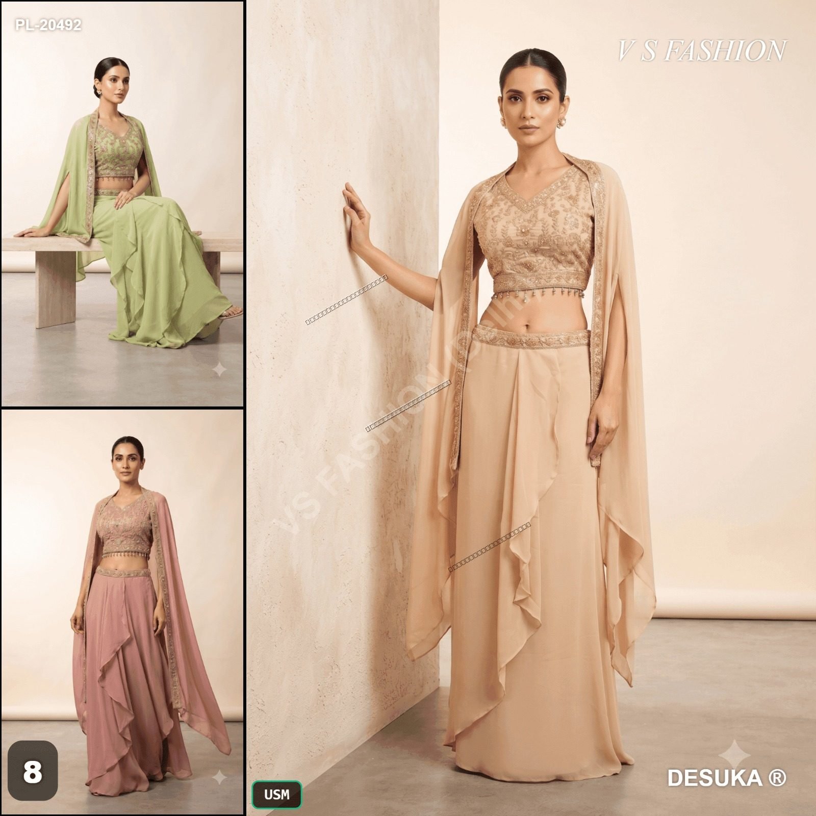 Draped Skirt Set