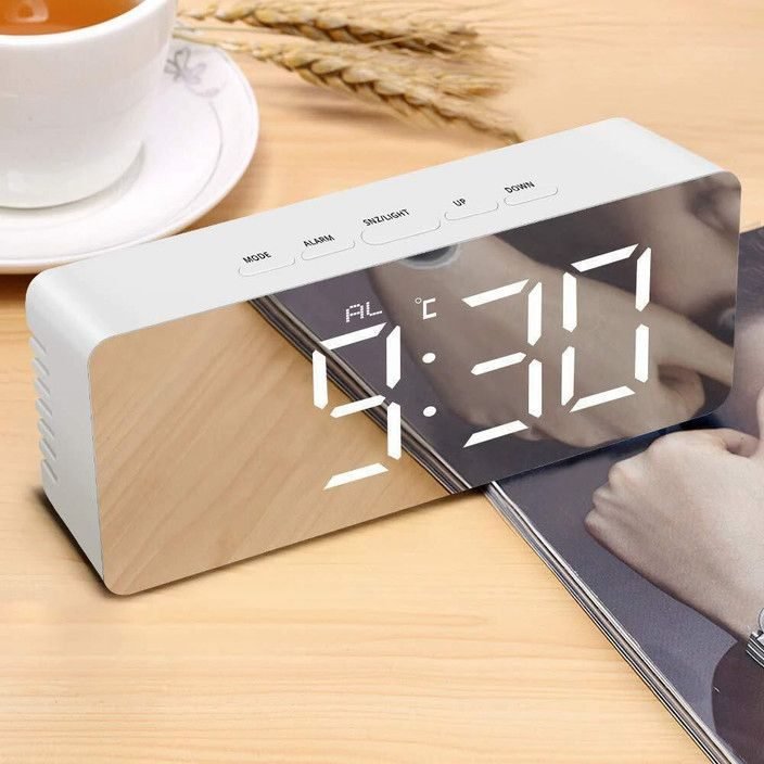 Digital Mirror LED Alarm Clock