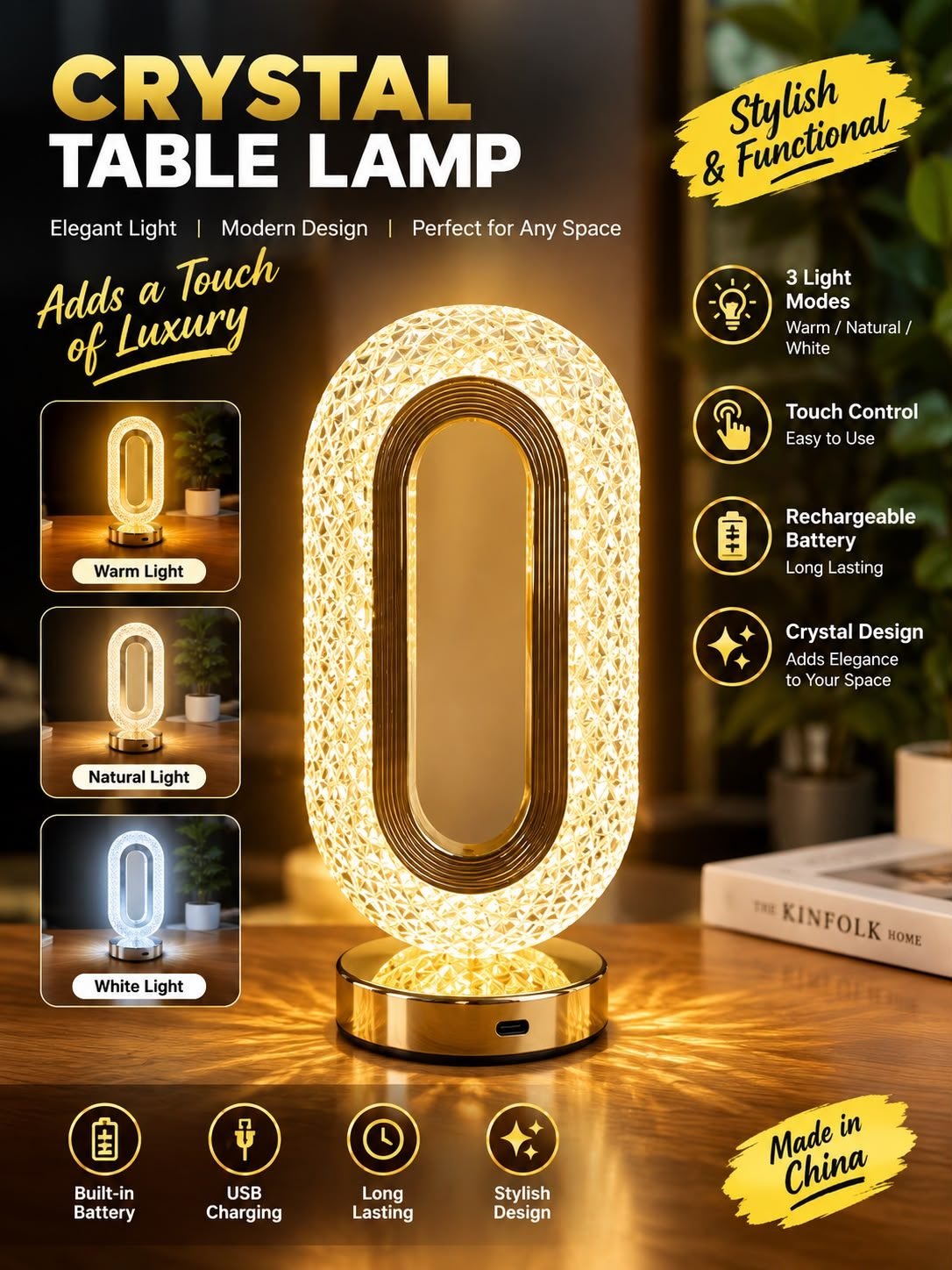 Crystal Table Lamp